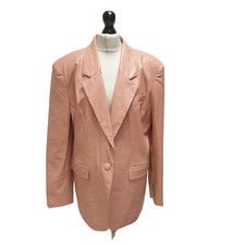 Nasty Gal Jacket Faux Leather Pink Button Up Uk Women's M 10 Eu 38 E675