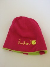 BURTON Girls Belle BEANIE Reversible Hat Pink Dot Lime Green One Size NWOT