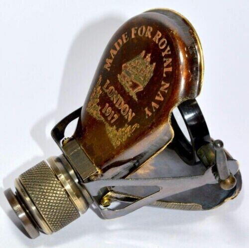 Télescope antique monoculaire en laiton vintage lunette en verre nautique - Photo 1/4