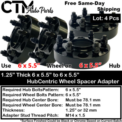 #ad #ad 4x 1.25quot; 6x5.5quot; 6x139.7 Hubcentric Wheel Spacer Adapter QX80 Titan XD Ram 1500 $120.22