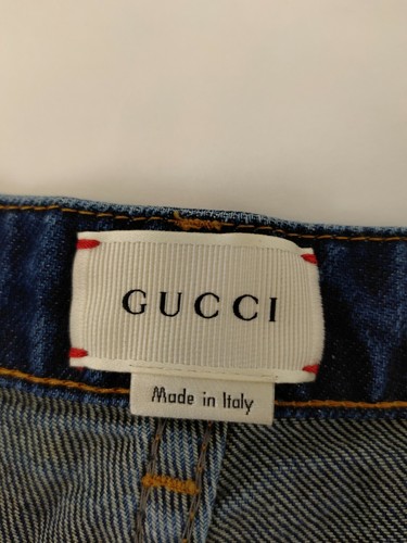 Gucci Girl Dark Blue Heart Embroidered Pocket Denim Jeans 12 Wmn XS to S 457165 - Picture 4 of 5