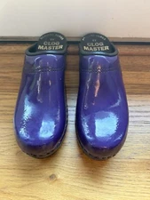 Vintage SVEN Clogs Clogmaster Wooden clogs size 35 women 5 Purple Patent Leather