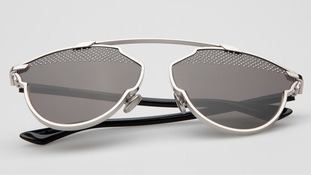 Christian Dior 084JNR Sunglasses 59-13-140 - Silver/Black New Christian Dior DiorSoRealS 84JNR Palladium/Black  main image 4