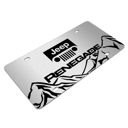 Jeep Renegade Rock Mountain Graphic Brush Special Aluminum Metal License Plate - Picture 3 of 6