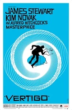 "VERTIGO" (1958) one sheet - 27"x41" rare BLUE style movie poster!
