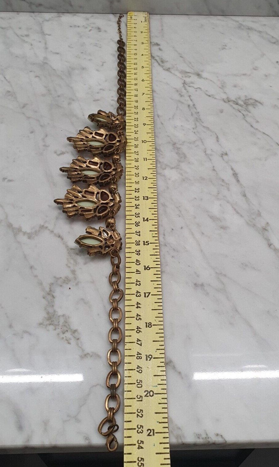 Statement Piece Necklace Bling Ruby Green Pink Sp… - image 13