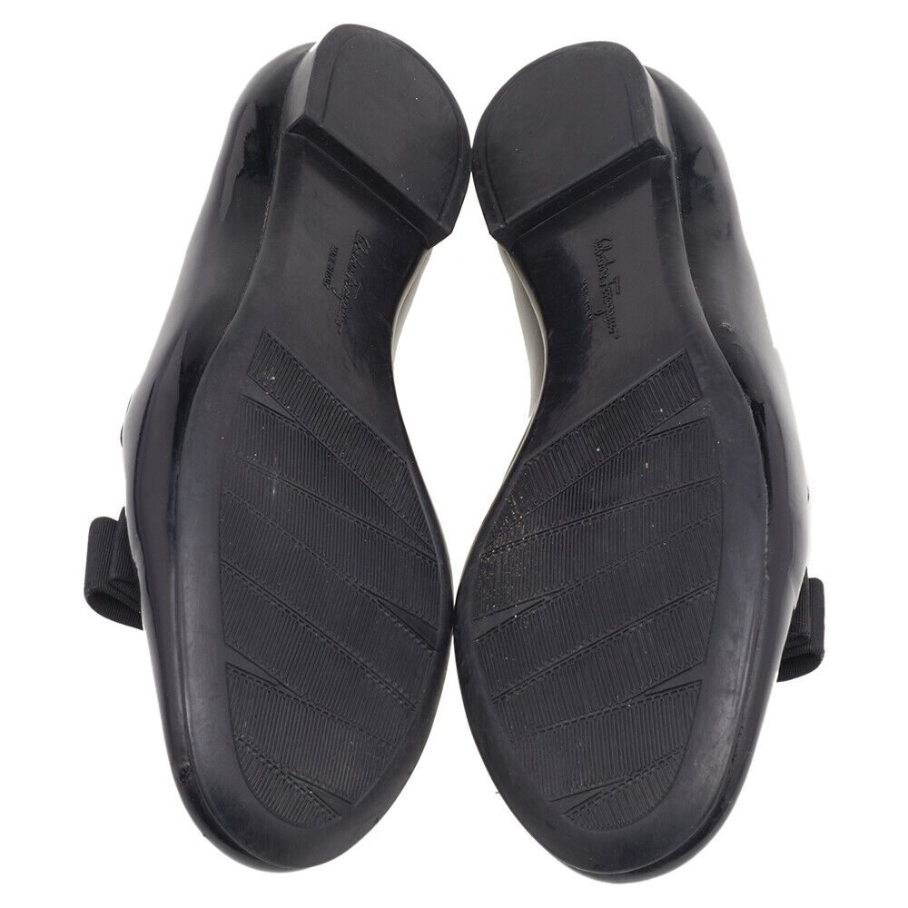 Salvatore Ferragamo Black Patent Leather Bow Smok… - image 6