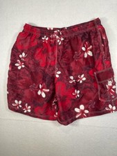 Trader Bay Men's Swim Trunk Board Shorts Size Large. Red Swimsuit pants