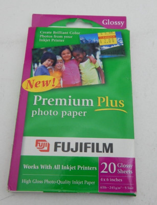 NEW Fujifilm Premium Plus Photo Paper 20 Glossy Sheets 4 X 6  Works W All Inkjet