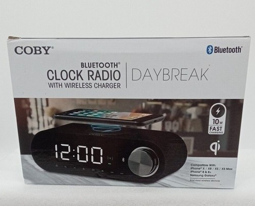 COBY BLUETOOTH CLOCK RADIO WITH WIRELESS CHARGER - Picture 2 of 5