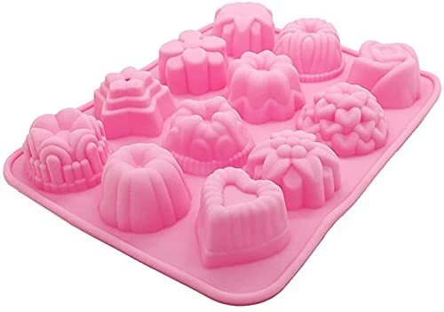 Silikonform mit 12 Mulden 3D-Blume Herz Obst Sternform Backform Kuchen-Backfo... - Bild 3 von 4