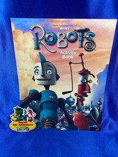 Robots (2005) Activity Book & Pin / Button - Rare Promo Items from Movie