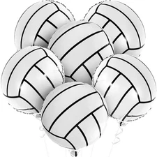 Volleyball Balloons for Party Decorations - 18 Inch, Pack of 6, Mylar