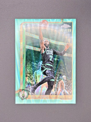 2025-26 Topps Chrome Update Jaylen Brown SP Green RayWave Refractor /199
