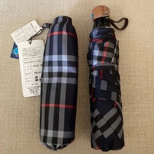 BURBERRY Folding Umbrella Nova Check Navy 22" Carbon Fiber Ribs Japan