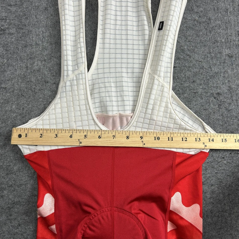 Louis Garneau Cycling Bib Shorts Mens XL Red White Chamois Padded Velo Clint's - Image 3 of 4