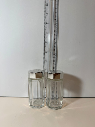 Vintage 1980's Arcoroc Octime Salt and Pepper Shakers Glass Octagon France