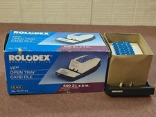 Rolodex NVIP-24 Open Tray Desktop Card File Organizer W/ Cards NOS In Box Vtg
