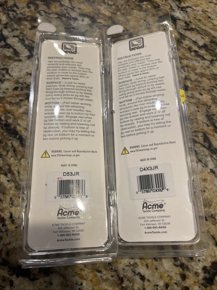 (2) Paquete de cuentas D53JR D4X3JR 6/8 oz plantillas de diamante señuelo Bridgeport de pesca de agua salada Foto 4 de 4