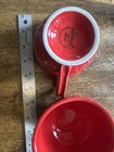 2 Amazing Vintage Mugs Anthropolgie Biscuit Red Floral Embossed Hot Cocoa 🔥 — photo 8