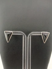 SILPADA Retired 925 sterling black onyx triangle design stud post earrings 