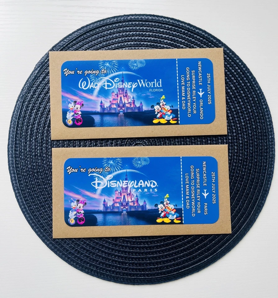 E I DESIGNS Personalised Disney Reveal Ticket, Custom Event Gift Ticket, Custom Gifting