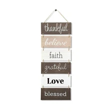Hanging Wall Decor Sign - Vertical Wall Art Decorations, Rustic Home Farmhous...