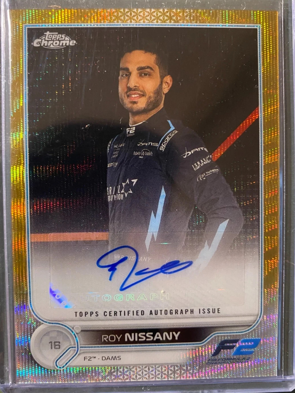 2022 Topps Chrome Formula 1 F1 Roy Nissany Auto 19/50 Gold Wave F2 Dams #CAC-RN