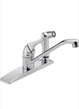 GRIFO DELTA 300LF-WF clásico, grifo de cocina de un solo mango con rociador integral,