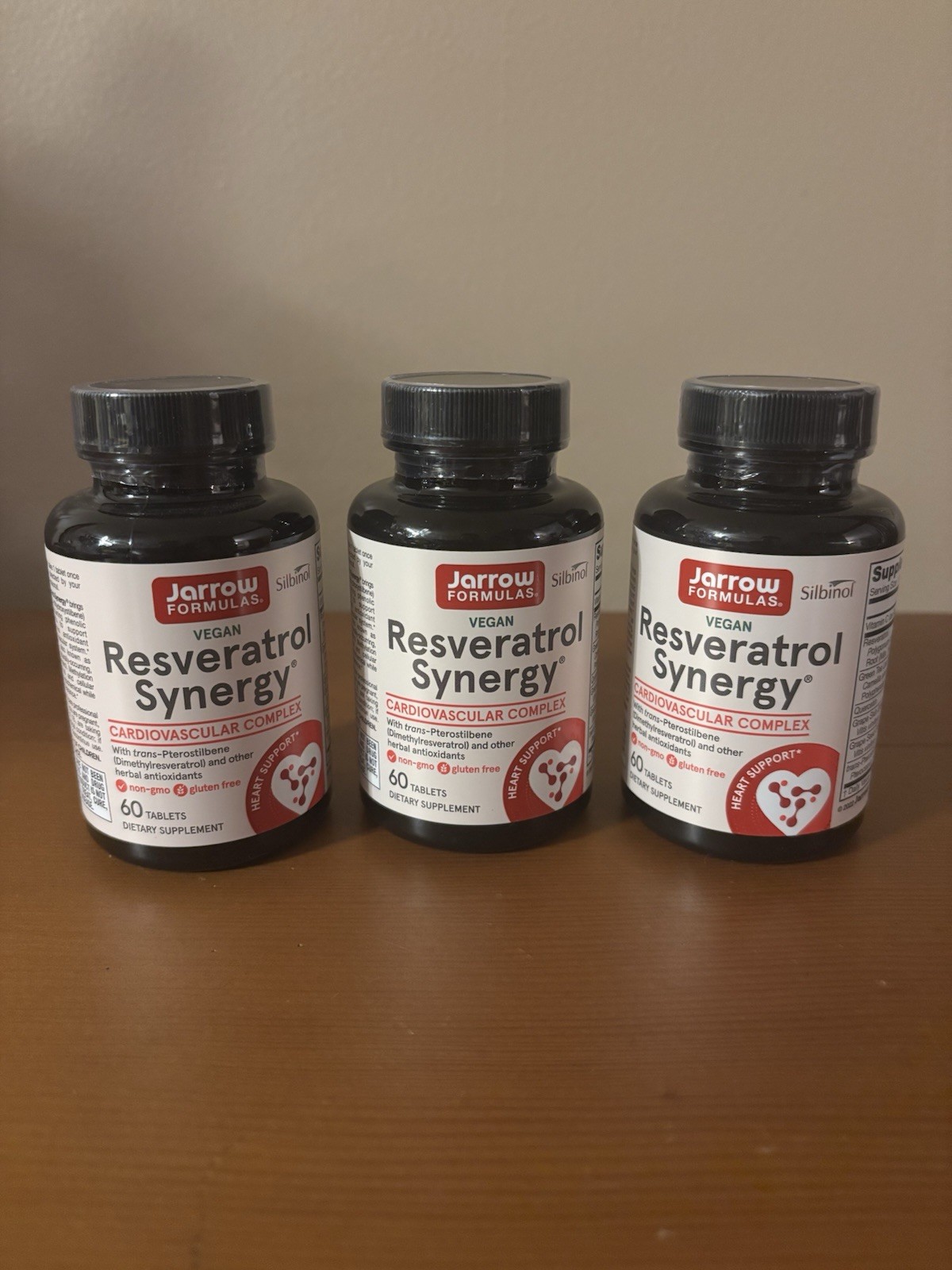Lot Of 3 Jarrow Formulas Resveratrol  Synergy 60 Capsules Ex