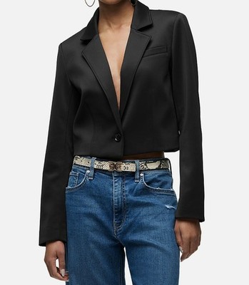 Hudson Women's Black Cropped Blazer Jacket Size L