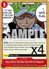 4X One Piece I Have a Plan to Take Down One of the Four Emperors!! OP14-019 NM