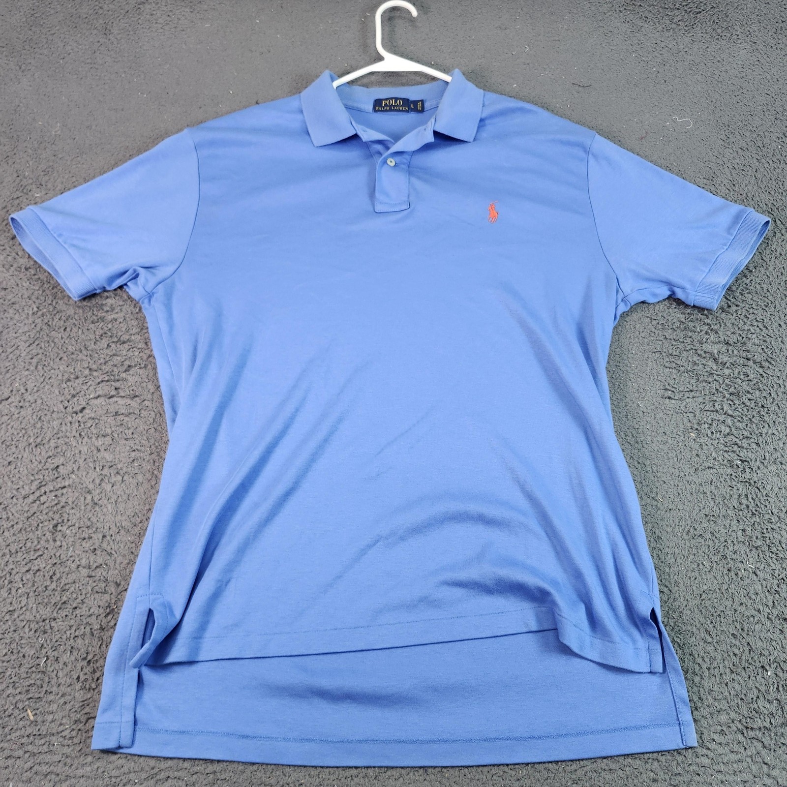 Polo Ralph Lauren Polo Shirt Mens Large Blue Pony Logo Short Sleeve Casual