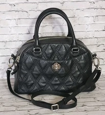 My Flat In London Jan Haedrich Black Quilted Leather Crossbody Doctor Handbag