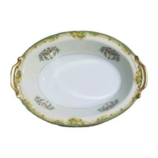 Noritake Claremont Oval Vegetable Bowl 10" Serving Dish Floral Gold Trim Japan