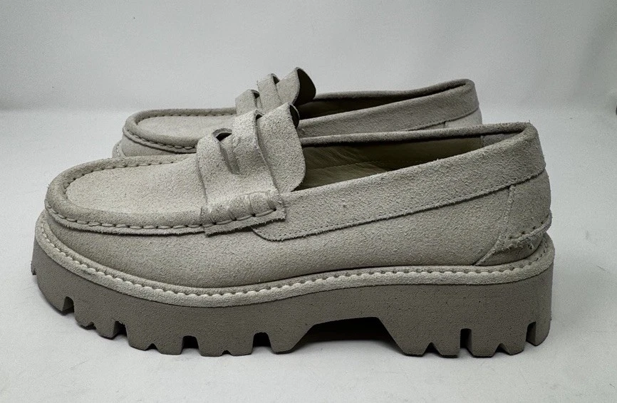 Mocasín Pedro Garcia Mujer Sebas Lugsole Penny Gamuza Marfil Talla 38 EE. UU. 8 Foto 2 de 4