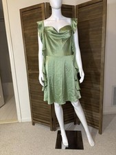 Light Green Plus-Size Dress with Ruffle Accents