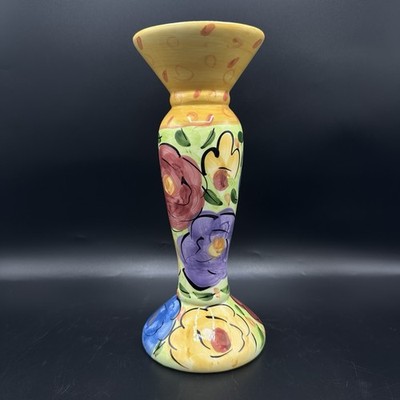 Whimsical Bella Casa Ganz Hand Painted 10  Candlestick Candle Holder