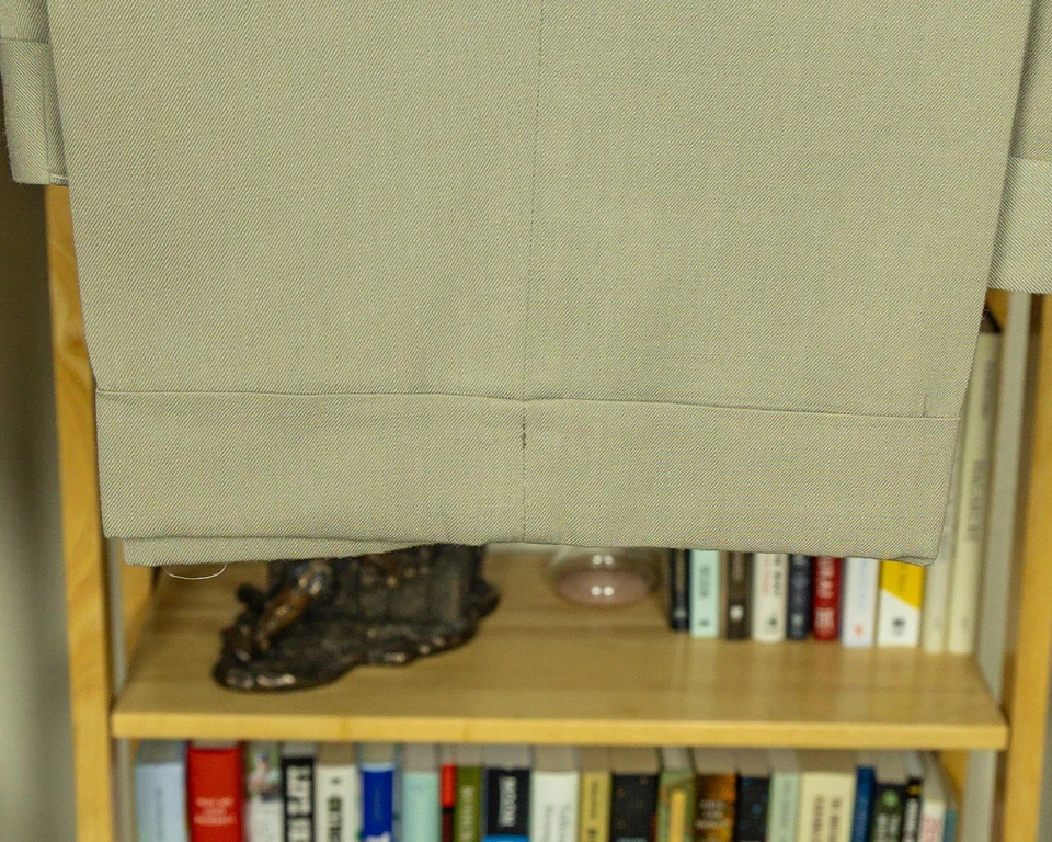 Pantalones de vestir Joseph & Feiss color tostado claro plisado con puños 33 X 28 mezcla de lana Foto 4 de 4