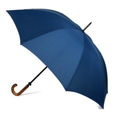 NEW Clifton Navy Blue Fibreglass Umbrella with Wooden Handle