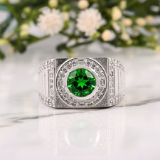 925 Sterling Silver Emerald Gemstone Handmade...