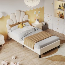 Kinderbett 90x200 Polsterbett Samt Einzelbett Jugendbett Bettgestell Lattenrost-