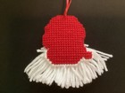 Santa Face Christmas Ornament, Handmade, Needlepoint  — photo 3