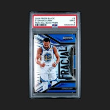 2024-25 Panini Prizm Black - Fractal Stephen Curry #3 Blue Ice Prizm /125