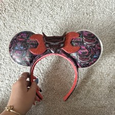 Disney Cars Lightning McQueen Mickey Ears Headband Red Black Theme Park