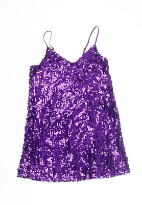 Primark Damen lila Pailletten Slip Kleid Größe 8 Party Cocktail