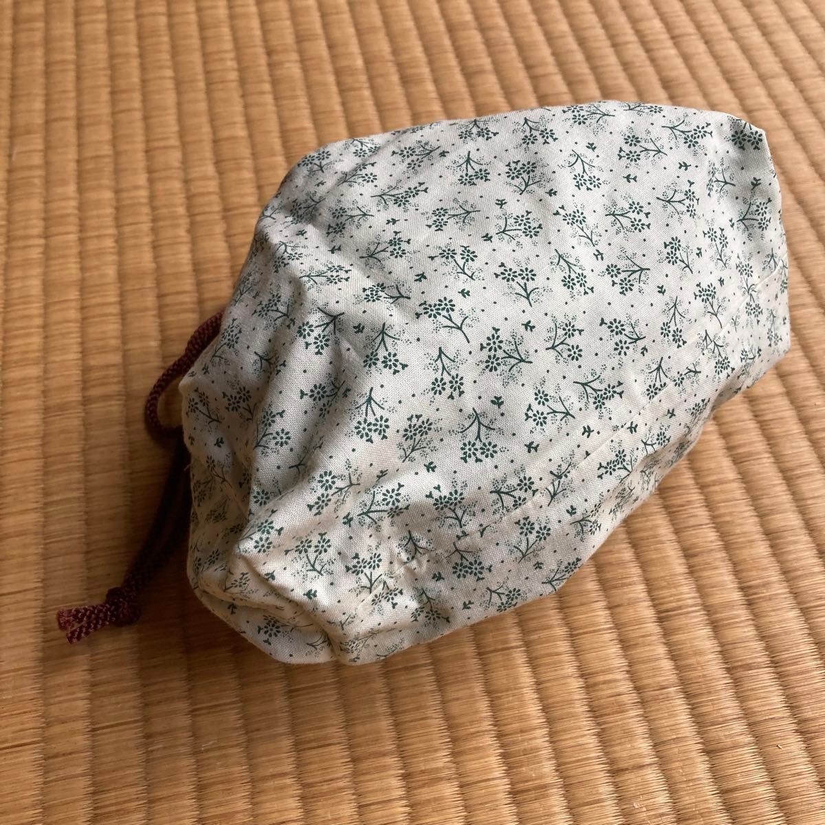 drawstring bag, small flower pattern, Japanese ac… - image 3
