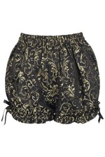 Black  Gold Brocade Bloomers Pantaloons Cosplay Festival Burlesque Victorian