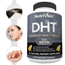 DHT Blocker Capsules 60 Biotin Hair Formula Boost Hair Growth Balance Hormonal