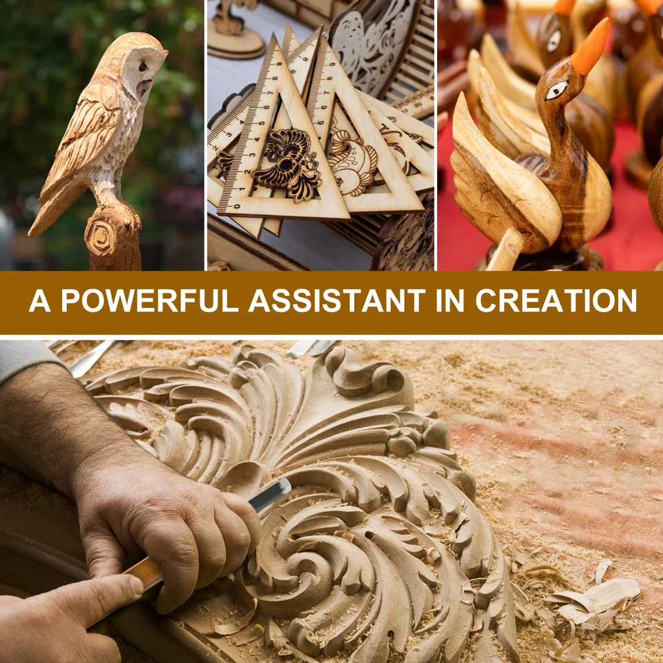 5Pcs Triangular Wood Carving Set Linocut Carving Tools With Blade FafWU - Image 4 of 4